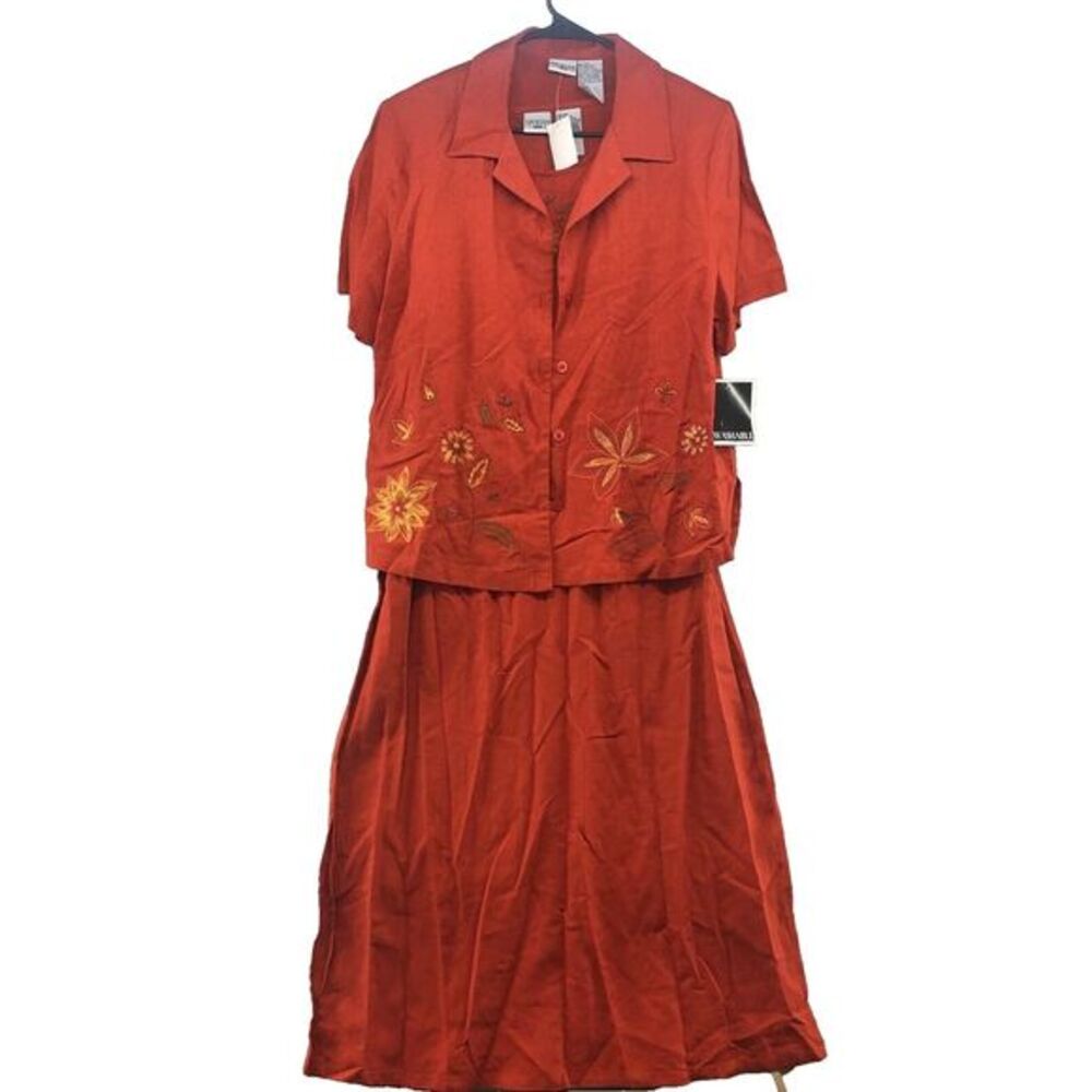 Carolina Colours‎ Plus Orange Dress With Jacket Plus Size 16W Women New Vintage